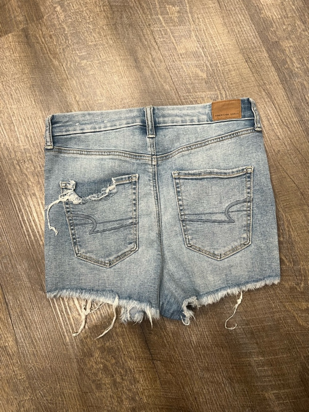 American Eagle Outfitters Distressed Light Blue Denim Cutoff Shorts